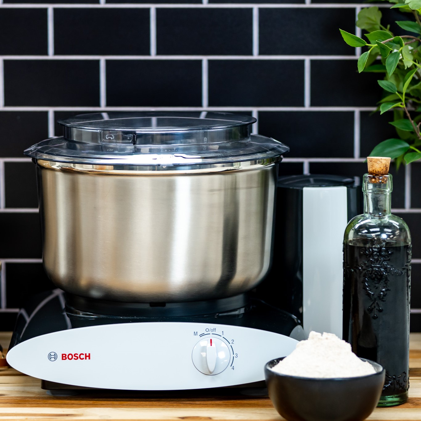 Bosch Black Mixer Stainless Steel Bowl